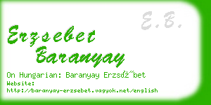 erzsebet baranyay business card